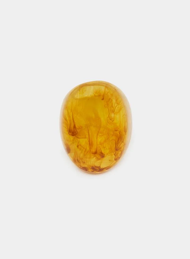 Amber Resin Statement Ring