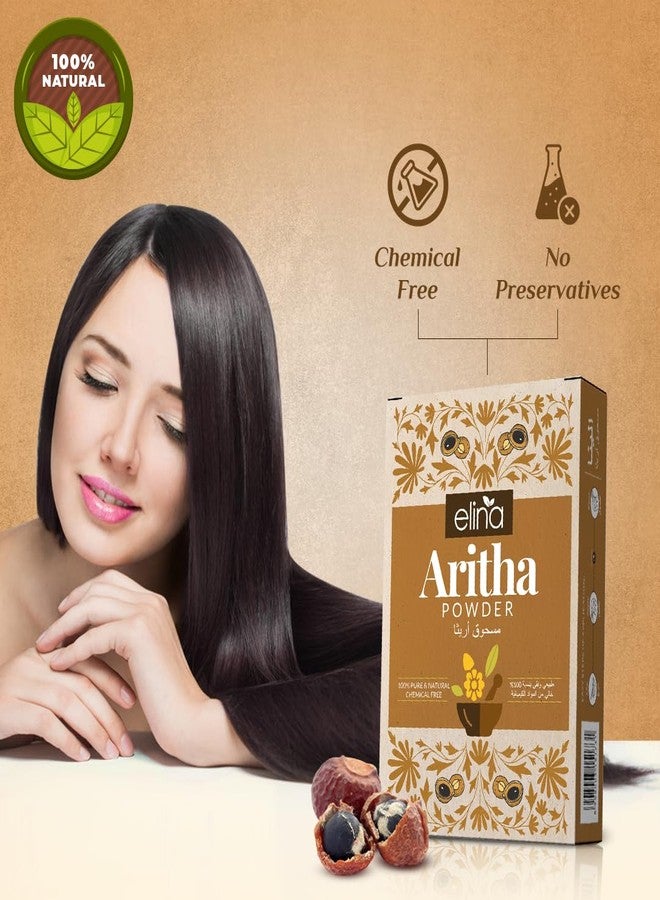 Elina Aritha Powder for Hair 200g (100g x 2) | Pure & Natural Soapnut (Ritha) Powder | Organic Hair Cleanser & Conditioner | for Hair Growth & Scalp Health | Sapindus Mukorossi - Image 5