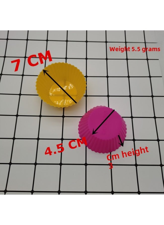 Generic - Silicone Mafen Cup Round 6G Cake Cup 9 Color Egg Tart Cup Silicone Pudding Mold Baking Mold Small Cake-Specifications:6 Grams-Color:Dark Blue - Image 1
