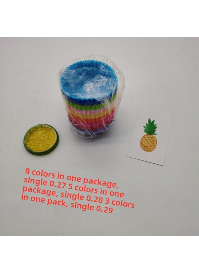 Generic - Silicone Mafen Cup Round 6G Cake Cup 9 Color Egg Tart Cup Silicone Pudding Mold Baking Mold Small Cake-Specifications:6 Grams-Color:Dark Blue - Image 1