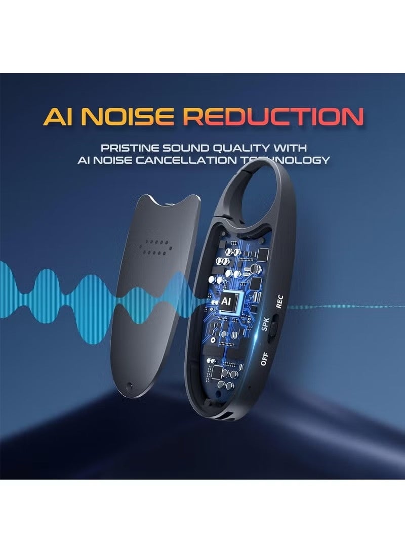 128GB (2000 Hour) Digital Magnetic Voice Recorder with Playback, 4-in-1 Portable Mini Voice Activated Audio Recorder with AI Noise Cancelling, MP3 Player, Voice Device for Lectures, Meetings, Classroom - Image 5