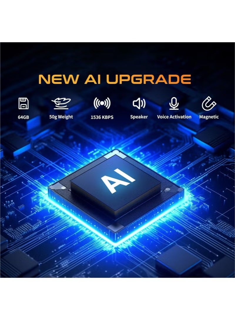 128GB (2000 Hour) Digital Magnetic Voice Recorder with Playback, 4-in-1 Portable Mini Voice Activated Audio Recorder with AI Noise Cancelling, MP3 Player, Voice Device for Lectures, Meetings, Classroom - Image 2