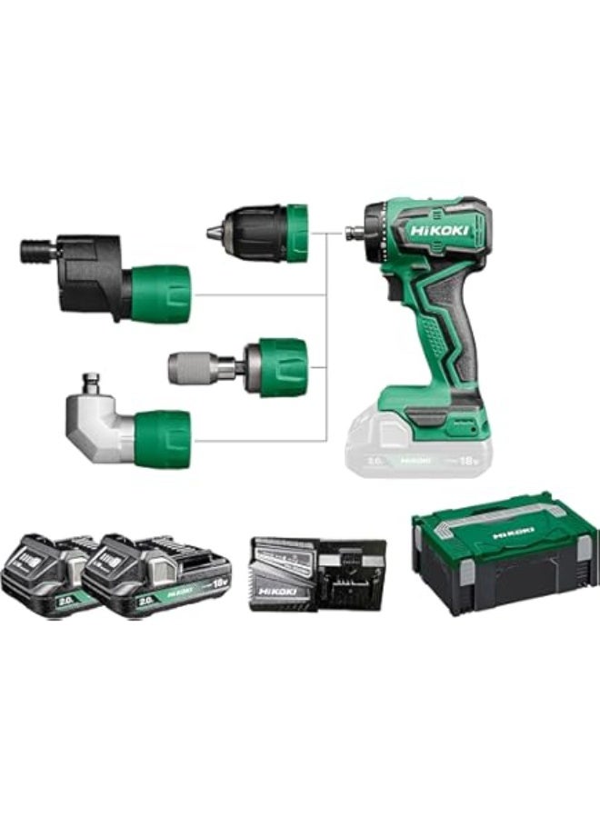 Hikoki هيوكوي DV18DFFCZ مثقاب تأثير لاسلكي 18 فولت | بطارية ليثيوم أيون 2.0Ah | عزم دوران 55Nm | تصميم مدمج وخفيف الوزن | سرعة متغيرة وضوء LED - Image 3