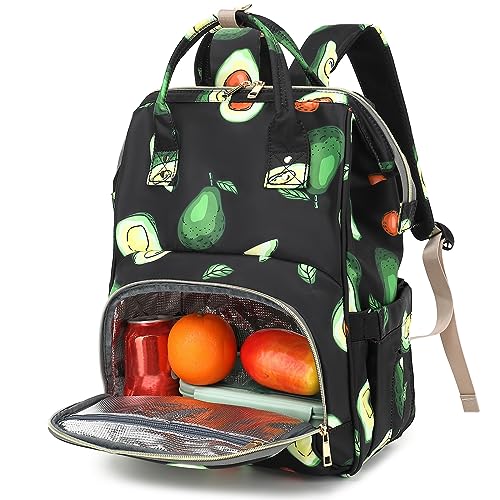 Dezcrab Avocado Lunch Backpack for Women Girls, Insulated Cooler Backpack Laptop Backpack School Backpack Bookbag Nurse Work Backpacks - Image 3