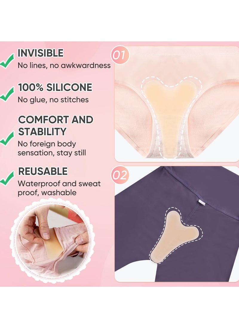 Generic - Camel Toe Concealers, 2pcs Seamless Camel Toe Hider Invisible Tape, Reusable Silicone Female Intimate Patches, Body Care Patches Underwear Guard, Moisturizing Body Intimate Patches - Image 1