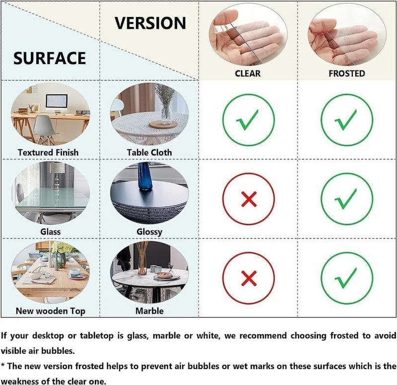 DEEPDREAM Deep Dream 2.0mm Clear Desk Cover Protector, 14Ã—24 Inch Clear Table Protector, Rectangular Vinyl Desk Pad, PVC Plastic Table Cover for Office, Dresser, Night Stand, Computer & Writing Desk Tabletop - Image 5