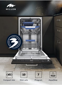 MILLEN Built In Dishwasher 45cm, 7 programs  - Image 2