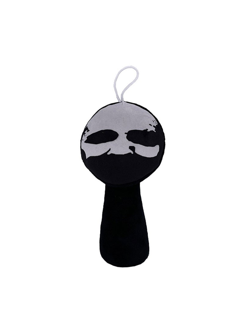 Rhythm Box Sprunki Game Peripheral 20cm Plush Toy, Realistic Cute Soft Plush Doll, Gift for Boys and Girls Game Fans (Black Ghost Face Head) - Image 1