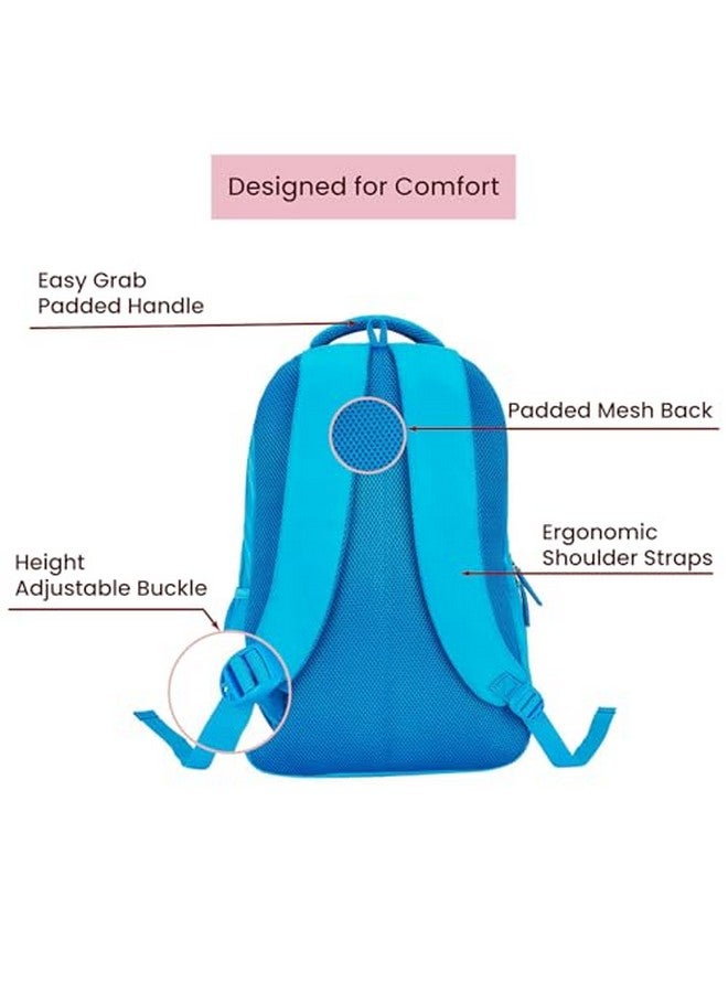 Genie Snoozy School Bag for Girls. Blue backpack for women. More Volume, 3 zips, Stylish & Trendy College Bags for Girls, Water Resistant, Lightweight Bags for Office, Travelling. 36 litres. 19" - Image 4