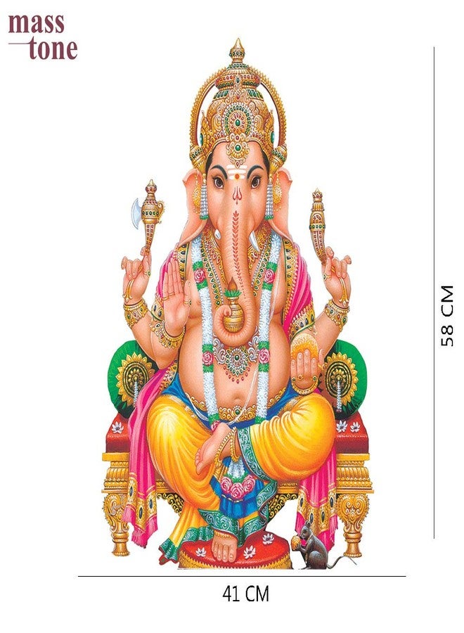 Masstone Lord Ganesha PVC Vinyl Sticker for Wall (Size: 41 x 58 cm), Multicolour - Pack of 1 - Image 3