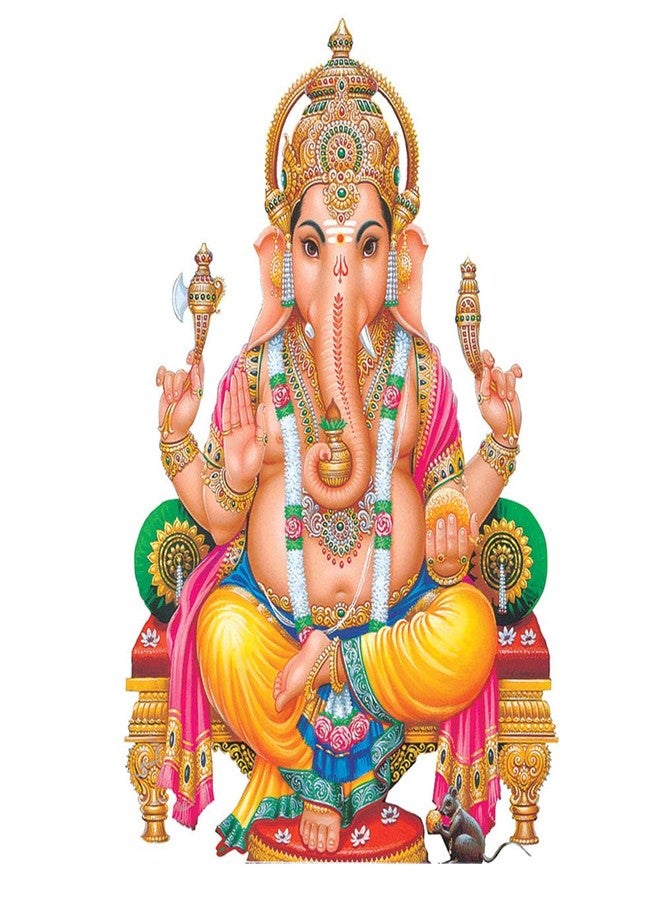 Masstone Lord Ganesha PVC Vinyl Sticker for Wall (Size: 41 x 58 cm), Multicolour - Pack of 1 - Image 2