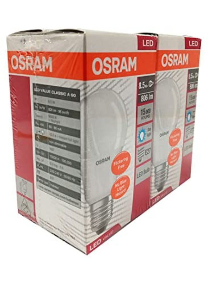 OSRAM Osram LED Classic Bulb A 8.5W, Cool White Frosted LED Lamp – Long Life Energy Saving Lighting - Image 3