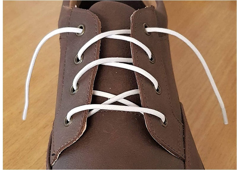 Lify Waxed Cotton Extra Thin Dress Round Shoelaces for formal shoes, available in 60CM (23.62'') & 80CM (31.5'') - 2 Pair PacK (White, 100CM (39.37'' Inch)) - Image 2