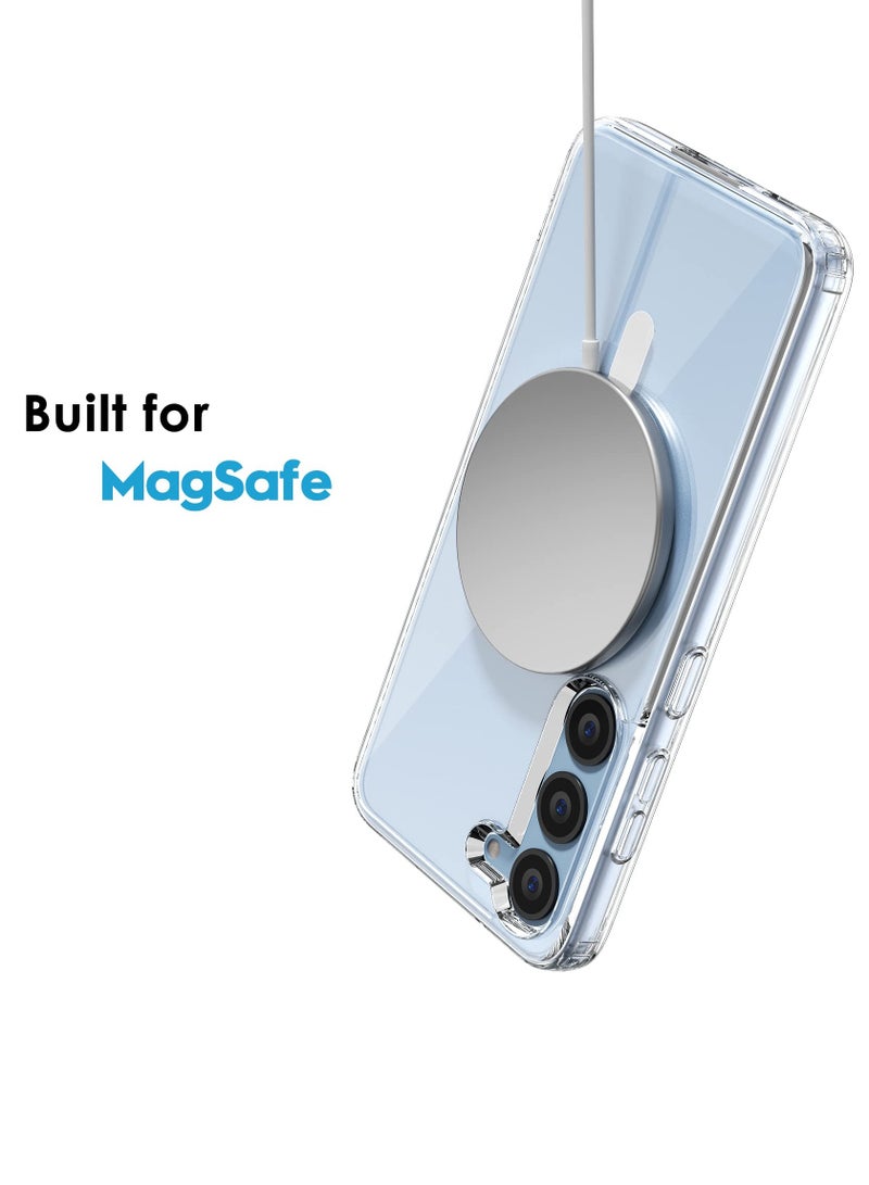 BORTONY Samsung S23 Plus Magnetic Case Clear, Compatible with Magsafe Charging, Slim Fit Protective Phone Case, Anti Yellowing Anti Scratch Hard Back Crystal Clear - Image 2