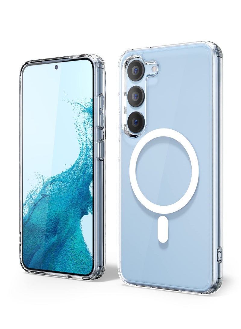 BORTONY Samsung S23 Plus Magnetic Case Clear, Compatible with Magsafe Charging, Slim Fit Protective Phone Case, Anti Yellowing Anti Scratch Hard Back Crystal Clear - Image 1