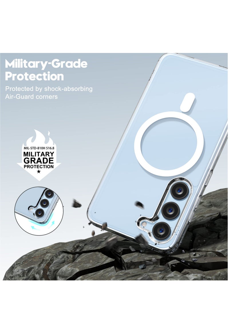 BORTONY Samsung S23 Plus Magnetic Case Clear, Compatible with Magsafe Charging, Slim Fit Protective Phone Case, Anti Yellowing Anti Scratch Hard Back Crystal Clear - Image 4