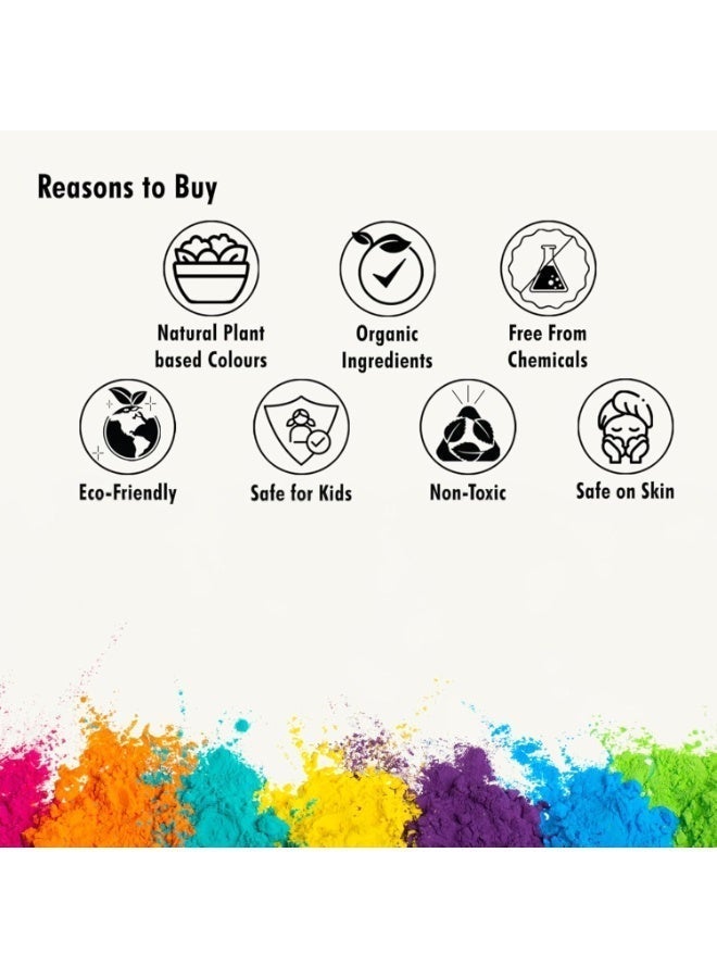 Total Gulal 80 g x 5 packs, total 400-gram different colors - Image 3