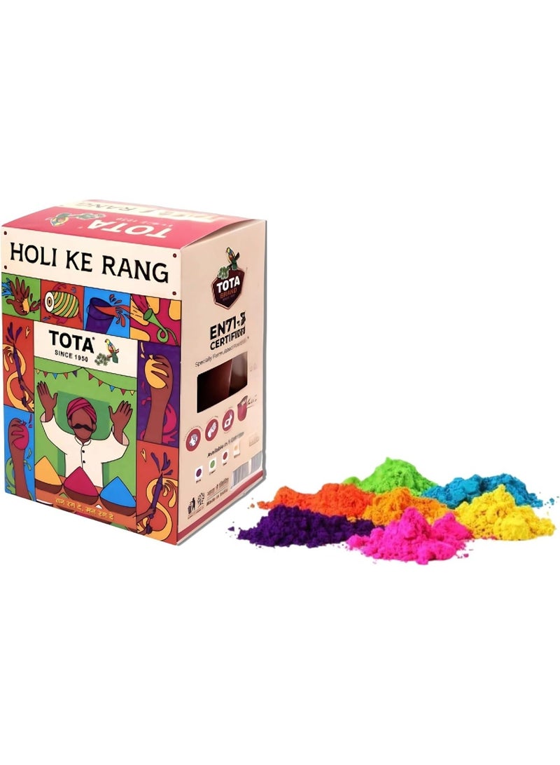 Total Gulal 80 g x 5 packs, total 400-gram different colors - Image 1