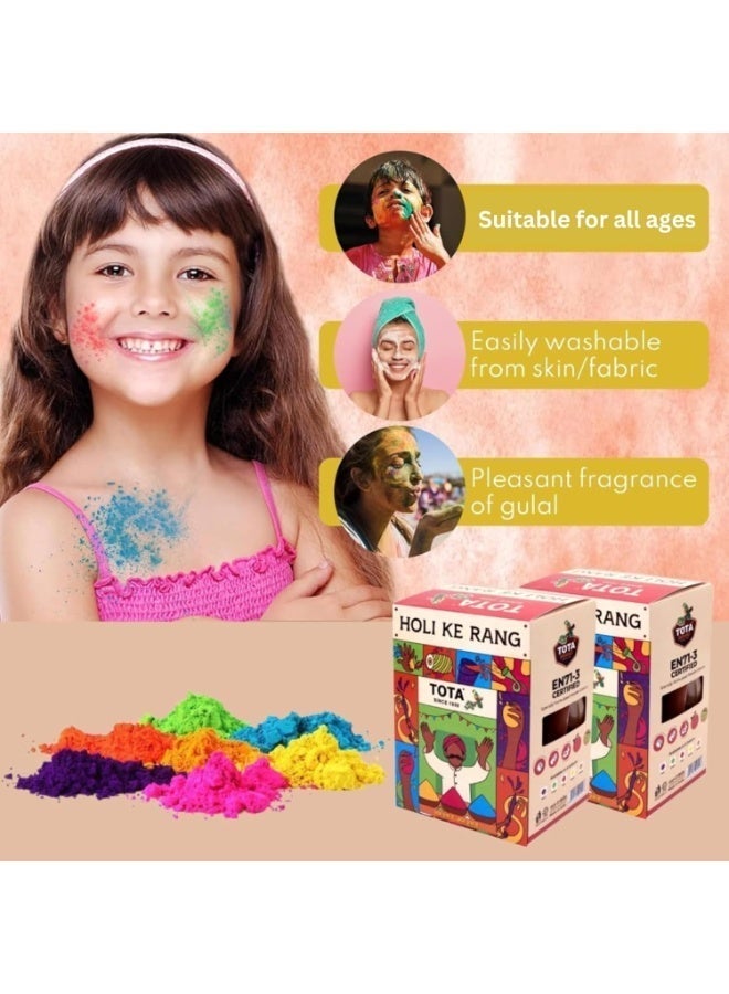 Total Gulal 80 g x 5 packs, total 400-gram different colors - Image 2