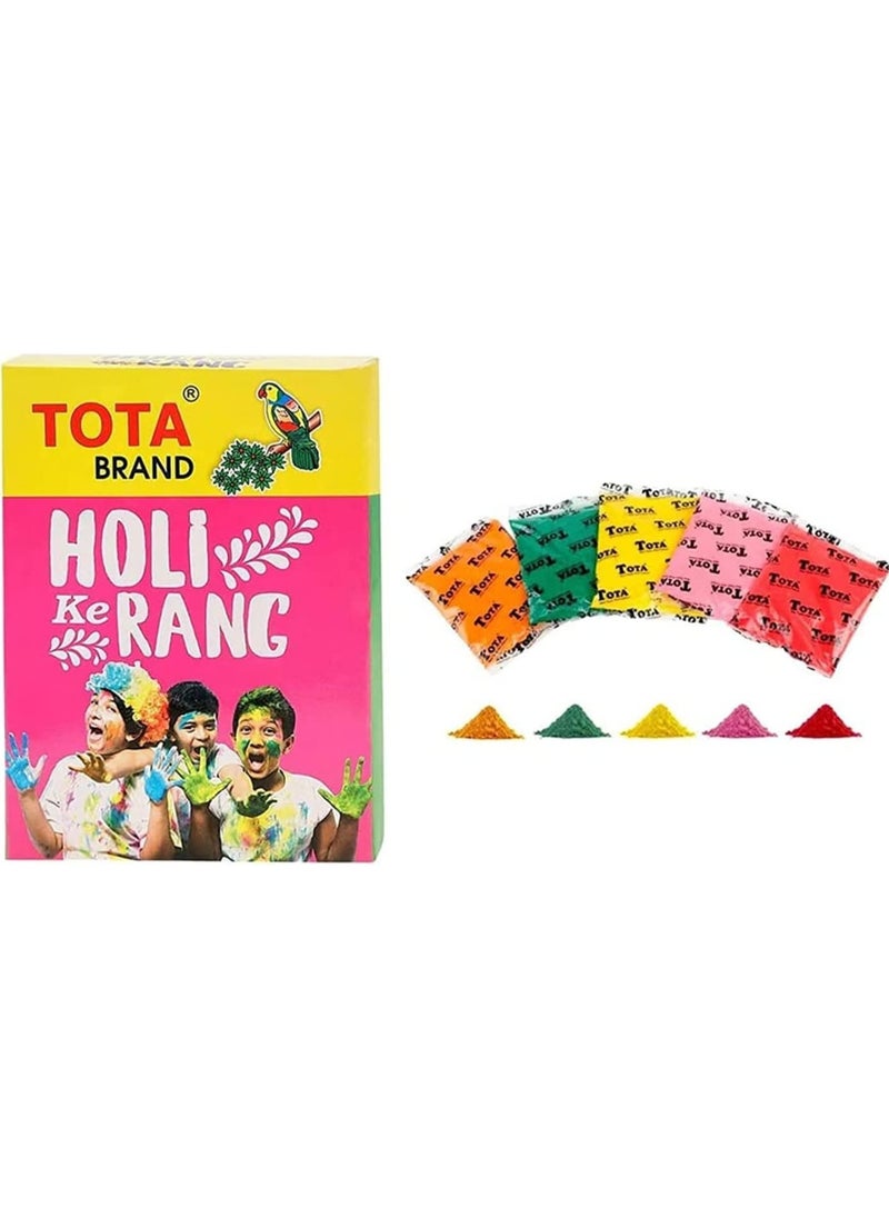 TOTA Total Gulal 80 g x 5 packs, total 400-gram different colors  - Image 1