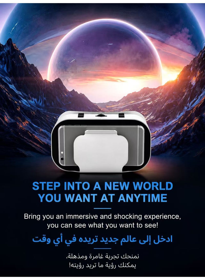 AMVR 3D VR Headset for Phone with Controller, Virtual Reality Glasses for Smartphones, Adjustable Head Strap, for Movies & VR Content - Image 3
