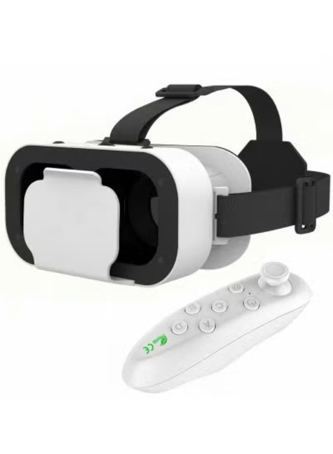 AMVR 3D VR Headset for Phone with Controller, Virtual Reality Glasses for Smartphones, Adjustable Head Strap, for Movies & VR Content - Image 1
