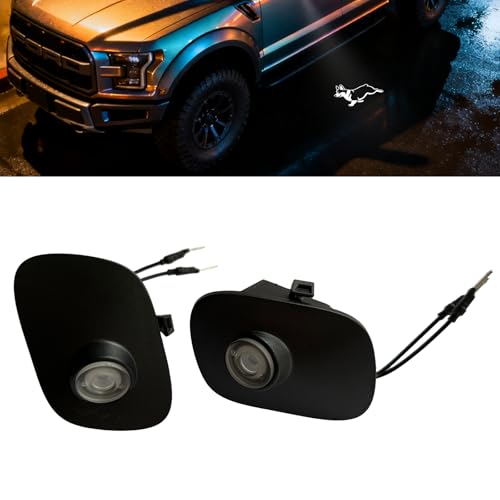 MKRLSTKM 2Pcs Side Mirror Logo LED Welcome Light Puddle Lamp Projector Door Light Floor Light Accessories Suitable for Ford F150 F250 F350 2015 2016 2017 2018 2019 2020 2021 2022 2023 2024 2025 - Image 1