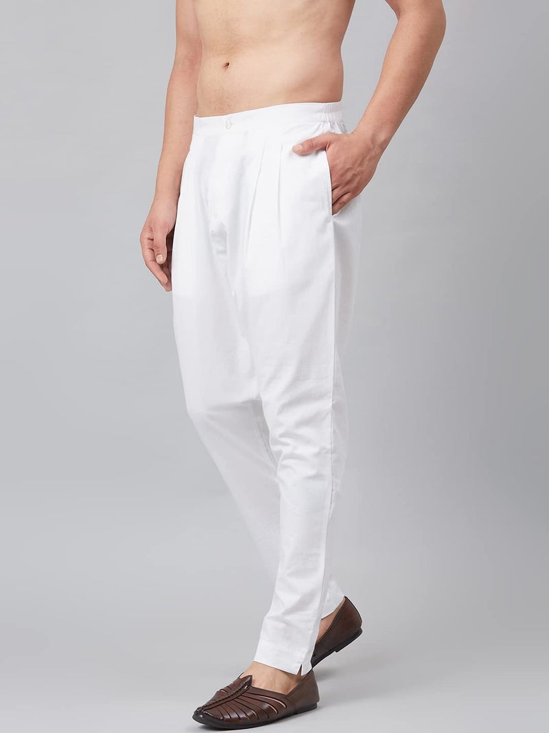 See Designs Men's White Solid Trouser Style Pyjamas - SDPJ104XS (XS) - Image 2