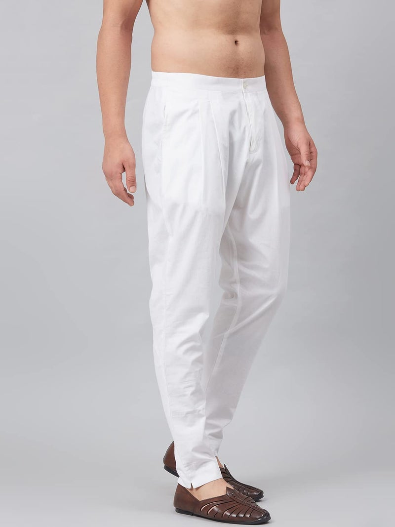 See Designs Men's White Solid Trouser Style Pyjamas - SDPJ104XS (XS) - Image 3