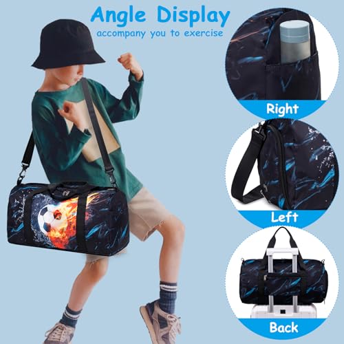LEDAOU Kids Duffle Bag Boys Girls Overnight Travel Sport Gym Bag Weekender Carry On Shoulder Bag with Shoe Compartment & Wet Pocket - Image 2