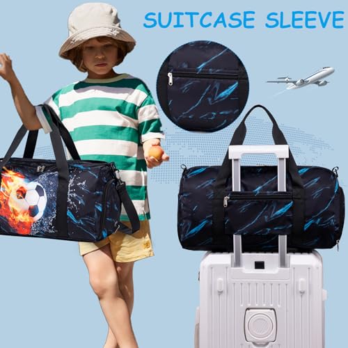 LEDAOU Kids Duffle Bag Boys Girls Overnight Travel Sport Gym Bag Weekender Carry On Shoulder Bag with Shoe Compartment & Wet Pocket - Image 3