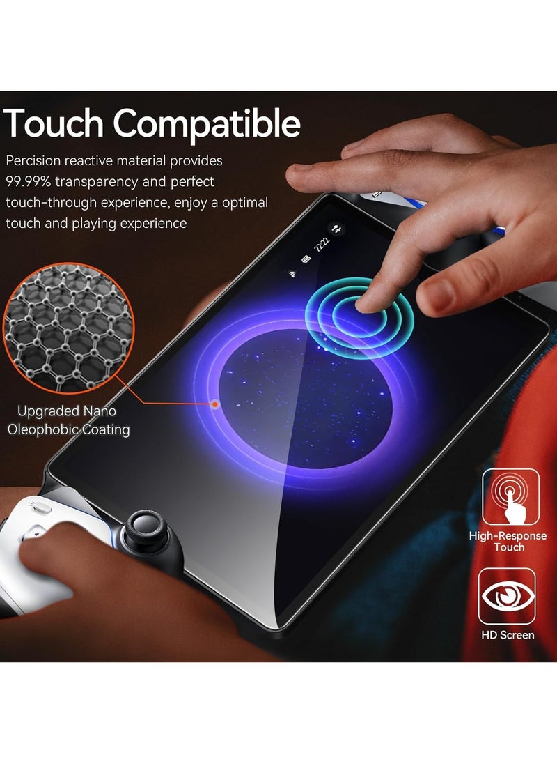 phomemo 2 Pack 9H UltraHD Tempered Glass Screen Protector for PlayStation Portal Remote Player 8 Inch, Anti-Scratch, Anti-Fingerprint, Bubble-Free  - Image 3