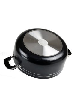 KAWASHI Aluminium Dutch Oven Cooking With Glass Lid Black/Sliver 36CM  - Image 3