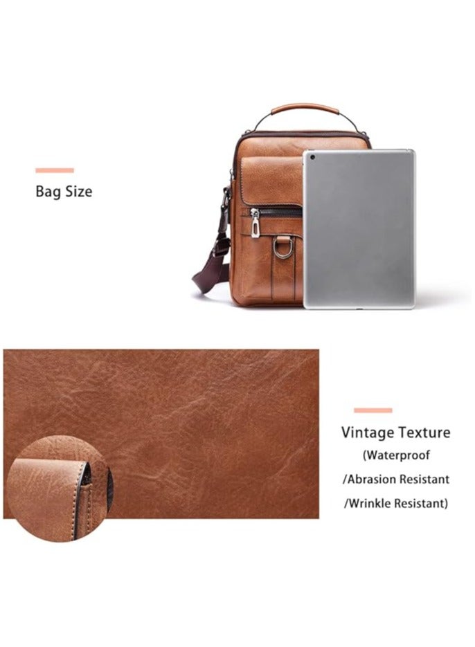 بولو حقيبة كروس من جلد البولي يوريثان عالية الجودة للرجال، باللون الأسود - Image 5