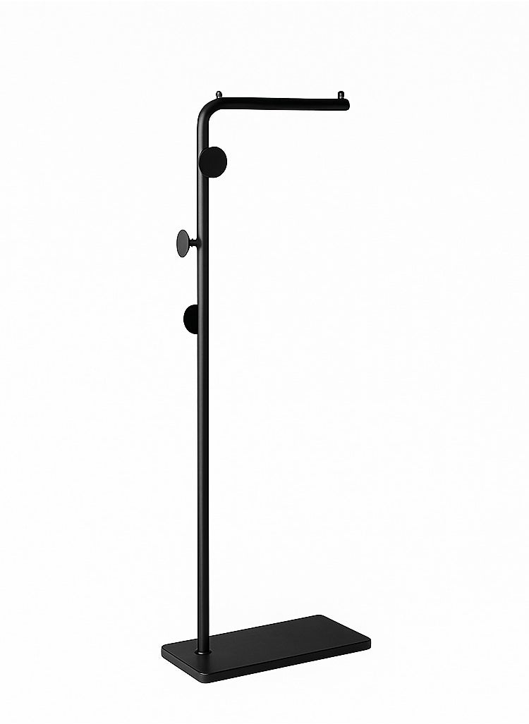 Y&D Metal L-Shape Coat Rack Freestanding with Heavy Stable Marble Base Sturdy Coat Rack Stand for Clothes/Bags/Hats Black Color Coat Rack Stand for Entryway Bedroom Office Narrow Place  - Image 5