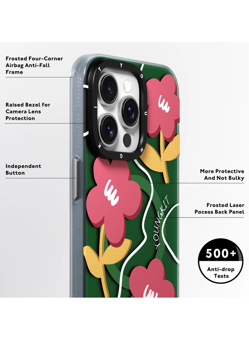 YOUNG KIT حافظة شمسية خضراء من Young Kit لجهاز Apple iPhone 15 Pro Max بحجم 6.7 بوصة - سلسلة شمسية - لون أخضر يوم الربيع - Image 4