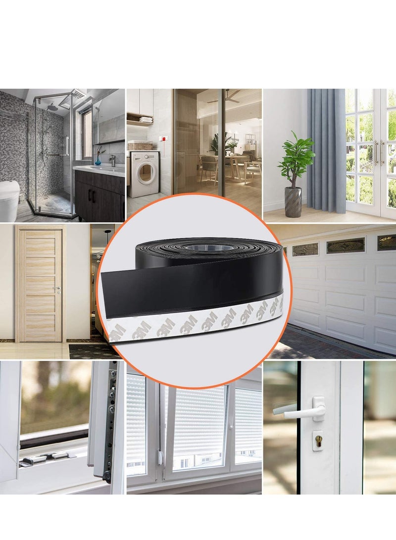 26 Feet Silicone Seal Strip, Door Weather Stripping Strip Window Sealing Tape for Draft Stopper Adhesive Doors Windows Shower Glass Gaps Interior Exterior - Image 2