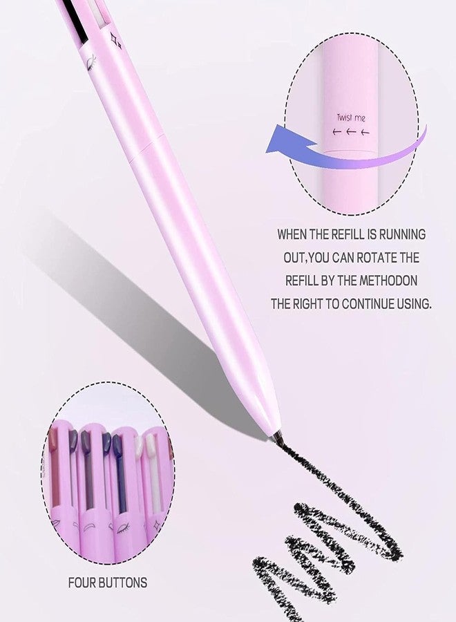 DOKMOE 4-In-1 Makeup Pen Eye Liner, Multifunctional Cosmetic Pen, Highlighter and Eyebrow Pencil, Colors Multi-Function Makeups, Lip Liner Waterproof Long Lasting Eye Makeup Tool for Women, Girls - Image 4