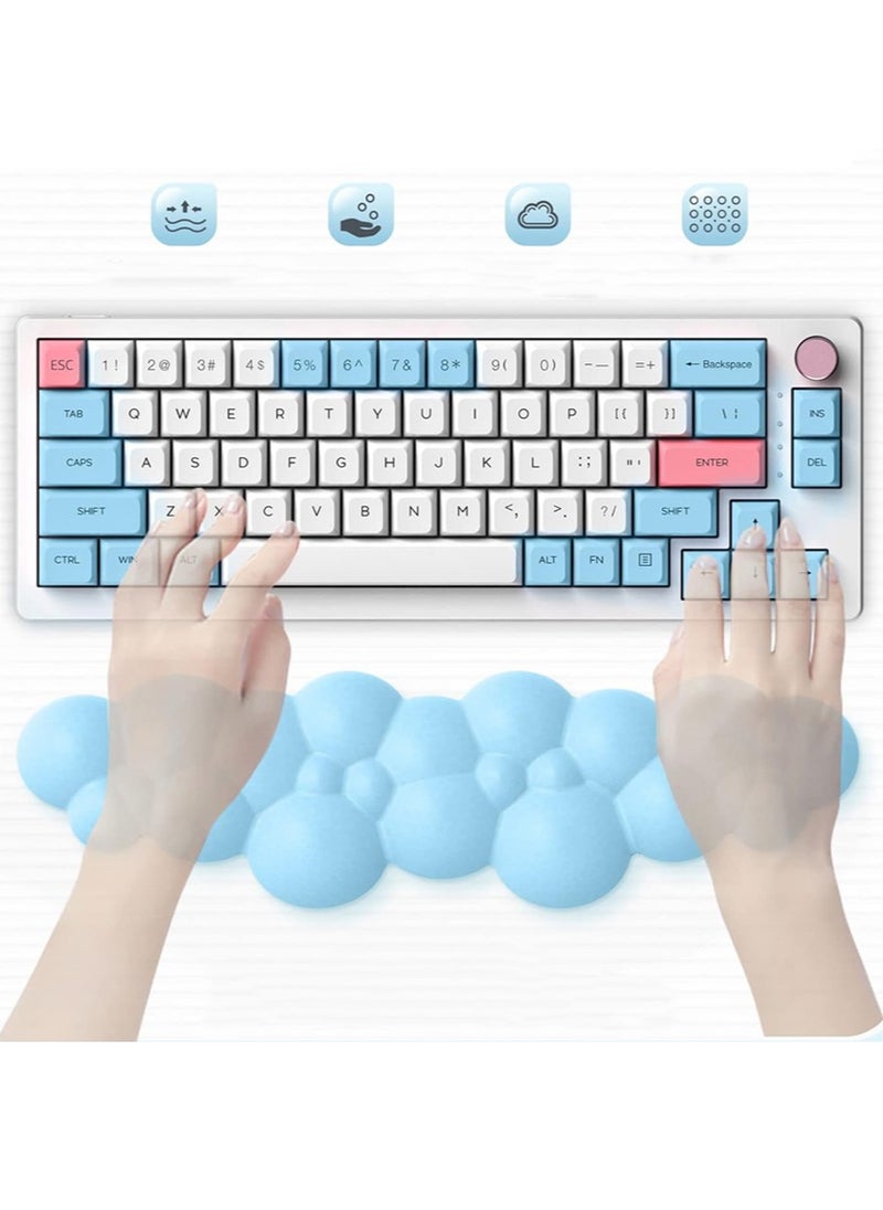Keyboard Wrist Rest Set Cute Cloud Shape Wrist Rest Support for Mouse Keyboard Computer Elbow Pad Arm Rest Mouse Wrist Cushion, Ergonomic Design for Typing Comfortably (Keyboard not Included)