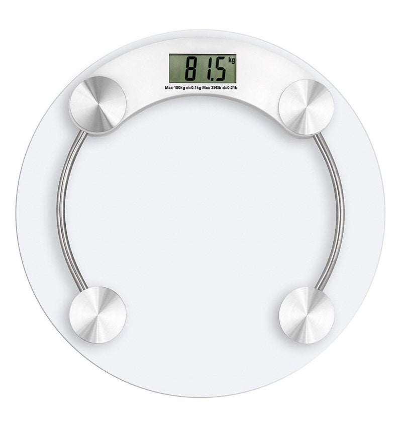 Yuwell Digital Glass Bathroom Weighing Scale, Round Personal Body Weight Scale with High Precision Sensors, LCD Display, Tempered Glass Electronic Weight Machine for Home & Bathroom Use Personal Scale - Image 1