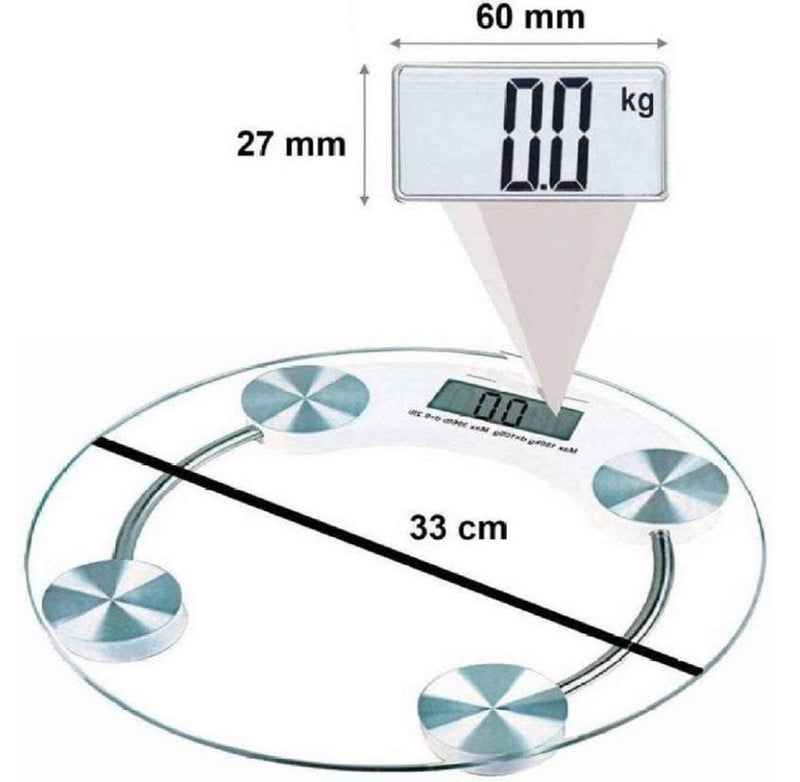Yuwell Digital Glass Bathroom Weighing Scale, Round Personal Body Weight Scale with High Precision Sensors, LCD Display, Tempered Glass Electronic Weight Machine for Home & Bathroom Use Personal Scale - Image 2