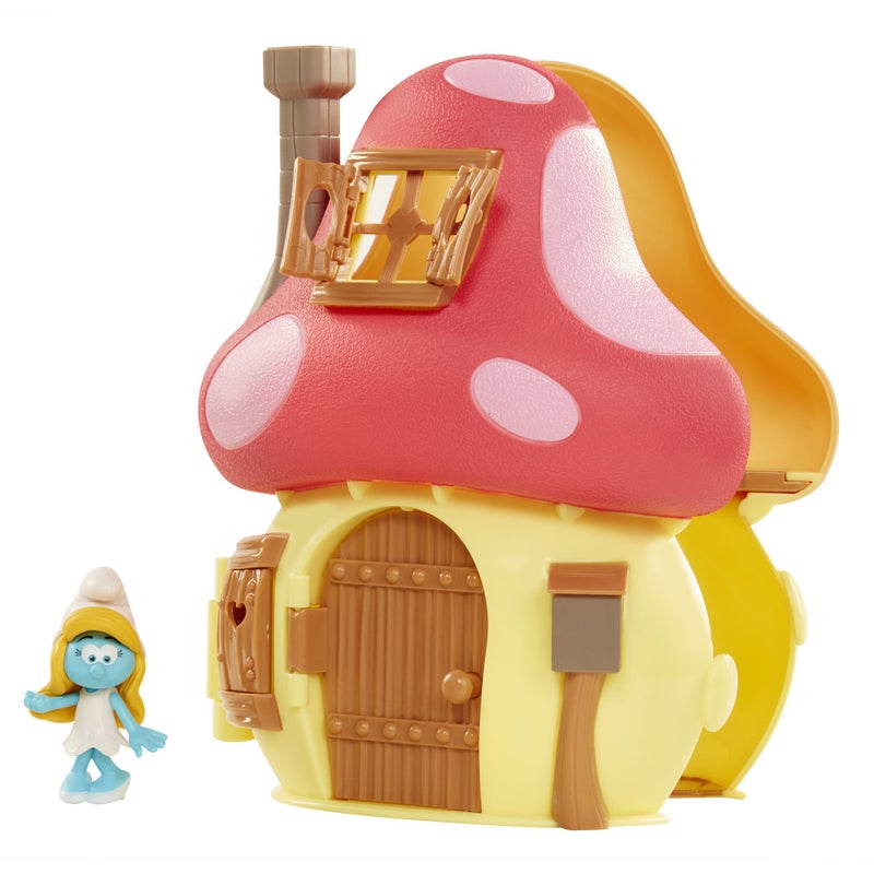 THE SMURFS Smurfs The Lost Village Movie Mushroom House Playset with Smurfette Figure - Image 1