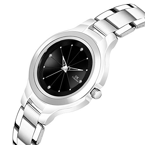 IIK COLLECTION Analogue Black Dial Silver Bracelet Girl's & Women's Wrist Watch (Iik-3034W, Stainless Steel) - Image 5