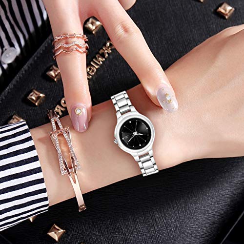 IIK COLLECTION Analogue Black Dial Silver Bracelet Girl's & Women's Wrist Watch (Iik-3034W, Stainless Steel) - Image 3