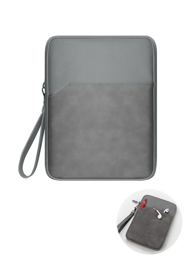 9.7-11 Inch Tablet Computer General Purpose Waterproof Sleeve Bag, Anti Fall Plush Lining Carrying Case, Protective Carrying Case with Elastic Handle (Grey) - Image 1