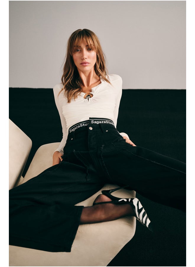 trendyol - Black Wide Leg Jeans - Image 1