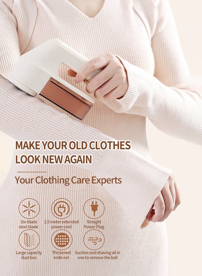 بيروي "جهاز احترافي لعناية الأقمشة والملابس - مزيل الوبر الكهربائي بقوة عالية و رؤوس 6 شفرات | يشمل فرشاة ضد الكهرباء الساكنة وسلك 2.5 متر | للكنب والسترات والصوف" - Image 2