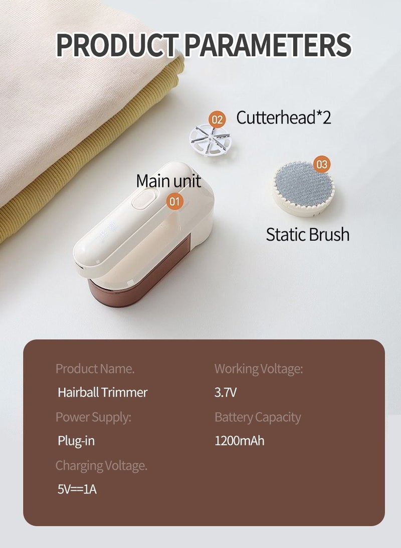 بيروي "جهاز احترافي لعناية الأقمشة والملابس - مزيل الوبر الكهربائي بقوة عالية و رؤوس 6 شفرات | يشمل فرشاة ضد الكهرباء الساكنة وسلك 2.5 متر | للكنب والسترات والصوف" - Image 3