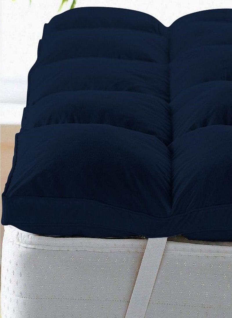 Blueberry Mattress Topper Breathable Fabric Quilted Edge Piping Box Stiched 4 Corner Elastic 10cm Thick 120x200cm  - Image 1