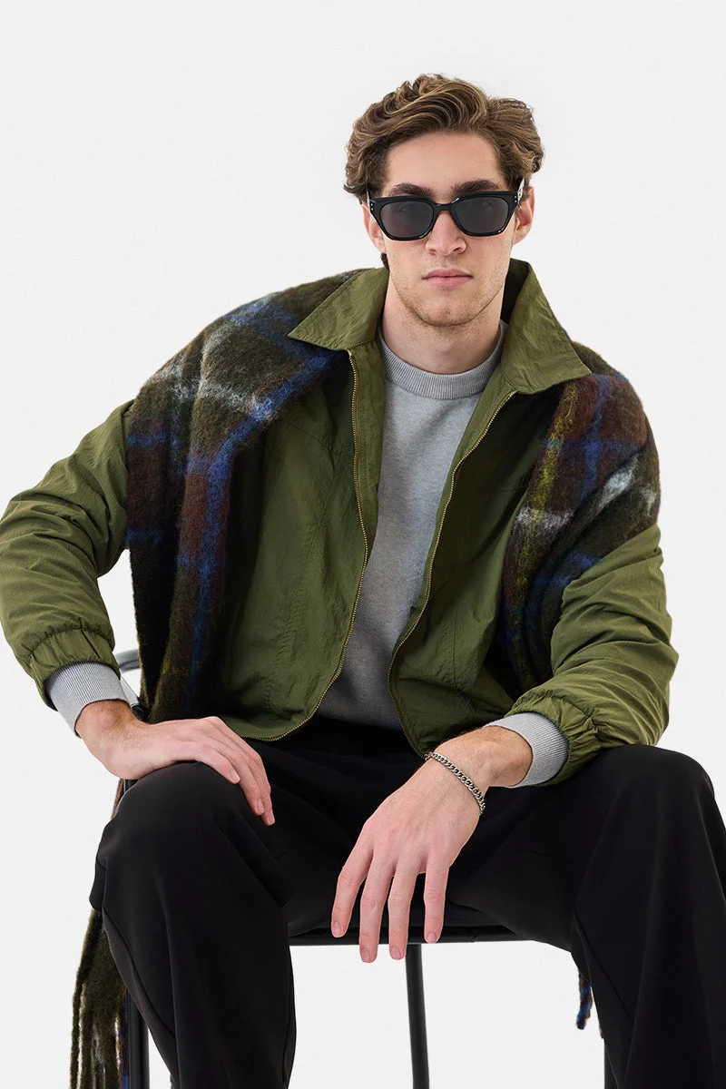 SNITCH Green Solid Long Sleeve Regular Fit Jacket